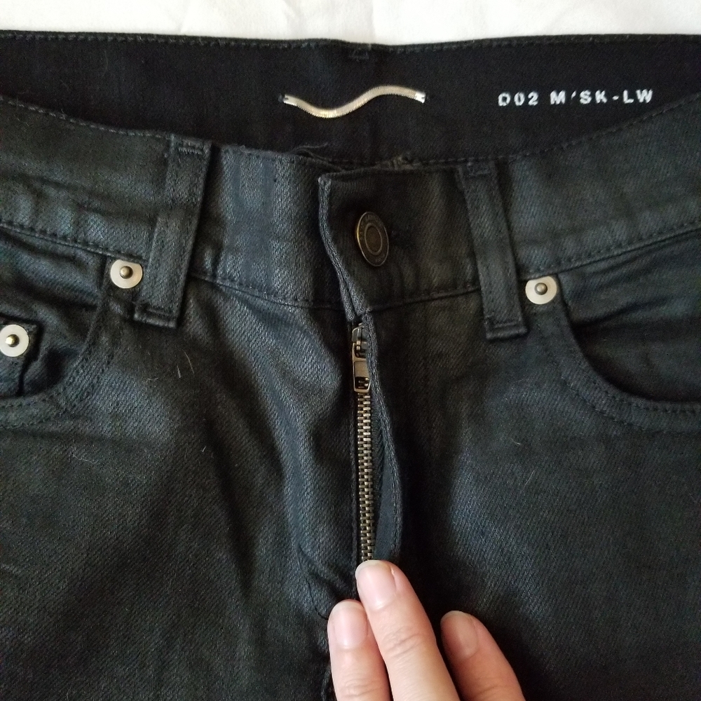 Saint Laurent Coated Black Skinny Jeans